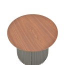 Τραπέζι σαλονιού Dovel pakoworld mdf σε καρυδί-μαύρο μέταλλο Φ70x45εκ