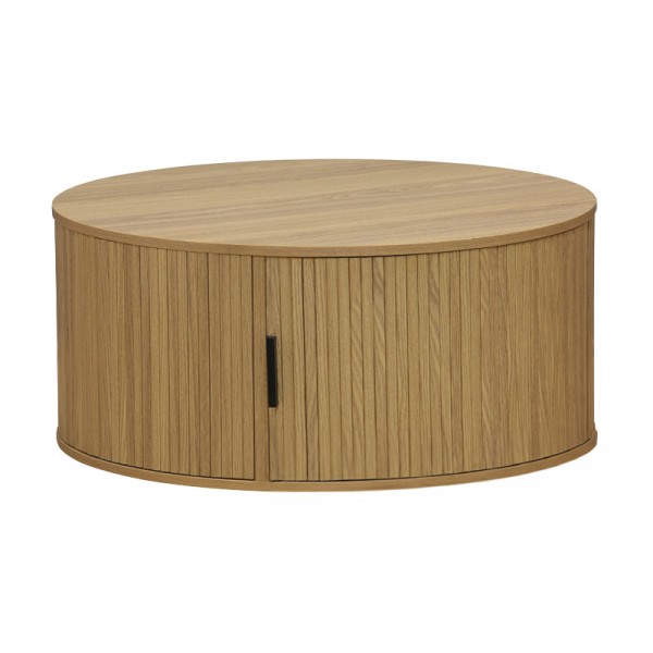 Τραπέζι σαλονιού Scandi pakoworld MDF σε φυσική απόχρωση Φ80x35.5εκ