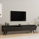 Έπιπλο τηλεόρασης Jate pakoworld σε ανθρακί απόχρωση 160x25x40εκ