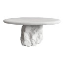 Τραπέζι σαλονιού Zinol pakoworld mdf-polyresin λευκό Φ80x36εκ