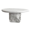 Τραπέζι σαλονιού Zinol pakoworld mdf-polyresin λευκό Φ80x36εκ