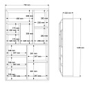 Βιβλιοθήκη Boteca 10θέσεων pakoworld σε λευκή απόχρωση 75x22x123.6εκ