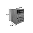 Κομοδίνο Lenea pakoworld ανθρακί 40x40x50εκ