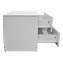 Κομοδίνο Athos pakoworld σε λευκή απόχρωση 48x40x41.5εκ