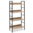 Βιβλιοθήκη- Ραφιέρα Ramon pakoworld φυσικό-μαύρο 60x28x125,5εκ
