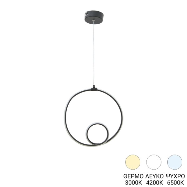 Φωτιστικό οροφής Lavani pakoworld LED μαύρο μέταλλο 15x18x70εκ