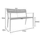 Παγκάκι διθέσιο Cadrin pakoworld λευκό PP 117x60x83εκ