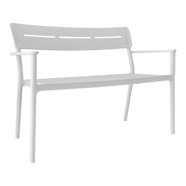 Παγκάκι διθέσιο Cadrin pakoworld λευκό PP 117x60x83εκ
