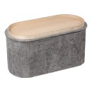 Σκαμπό-μπαούλο Trebia pakoworld γκρι ύφασμα 76x38x38εκ