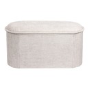 Σκαμπό-μπαούλο Trebia pakoworld κρεμ ύφασμα 76x38x38εκ
