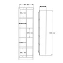 Βιβλιοθήκη Oteca 10θέσεων pakoworld σε λευκή απόχρωση 51.1x25.4x180εκ