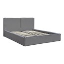 Κρεβάτι διπλό Zento pakoworld γκρι ύφασμα 160x200εκ