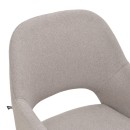 Πολυθρόνα Verta pakoworld γκρι μπεζ ύφασμα-μαύρο μέταλλο 59x58x87εκ | Συσκευασία 2 τμχ