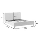 Κρεβάτι διπλό Restel pakoworld ύφασμα γκρι 160x200εκ