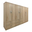 Ντουλάπα εξάφυλλη Athos pakoworld sonoma 240x42x180εκ