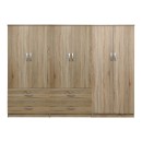 Ντουλάπα εξάφυλλη Athos pakoworld sonoma 240x42x180εκ