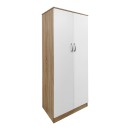 Ντουλάπα εξάφυλλη Athos ΙΙ pakoworld sonoma-λευκή 240x42x180εκ