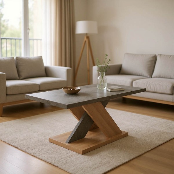 Τραπέζι σαλονιού Solange pakoworld σε γκρι-sonoma απόχρωση 110x55x47.5εκ