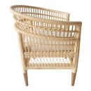Πολυθρόνα Necorian paakoworld teak ξύλο με pe rattan σε φυσική απόχρωση και λευκό μαξιλάρι 80x70x87εκ
