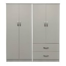 Ντουλάπα τετράφυλλη Athos pakoworld λευκή 160x42x180εκ