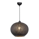 Φωτιστικό οροφής μονόφωτο Leshia pakoworld Ε27 μαύρο Φ38x38εκ
