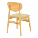 Καρέκλα Cardith pakoworld rubberwood-plywood σε φυσική απόχρωση-pu μπεζ 48x51x78εκ