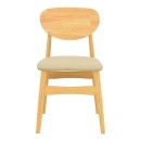 Καρέκλα Cardith pakoworld rubberwood-plywood σε φυσική απόχρωση-pu μπεζ 48x51x78εκ