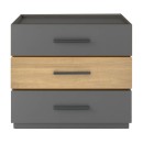 Κομοδίνο Sonlen pakoworld mdf σε sonoma-ανθρακί απόχρωση 60x40x66εκ