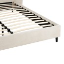 Κρεβάτι διπλό Fomo pakoworld με LED γκρι μπεζ ύφασμα 160x200εκ