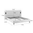 Κρεβάτι διπλό Fomo pakoworld με LED γκρι μπεζ ύφασμα 160x200εκ