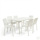 Τραπεζαρία Heven Vista pakoworld σετ 7τεμ λευκό αλουμίνιο 150x80x72εκ