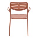 Πολυθρόνα Deraby pakoworld στοιβαζόμενη terracotta μέταλλο 56x45.5x83εκ