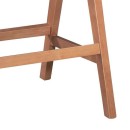 Σκαμπό bar Winslow pakoworld ξύλο rubberwood ανοικτό καρυδί-pvc rattan φυσικό-ύφασμα γκρι | Συσκευασία 2 τμχ