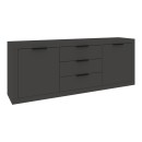Μπουφές Doha pakoworld σε ανθρακί απόχρωση 210x45x80.5εκ