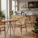 Καρέκλα Wishbone pakoworld rubberwood-σχοινί σε φυσική απόχρωση 53.5x57x74εκ