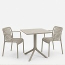 Τραπεζαρία Zoi Groovy pakoworld σετ 3τεμ cappuccino PP 80x80x74εκ