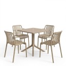 Τραπεζαρία Zoi Groovy pakoworld σετ 5τεμ cappuccino PP 80x80x74εκ