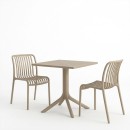 Τραπεζαρία Zoi Groovy pakoworld σετ 3τεμ cappuccino PP 80x80x74εκ