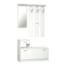 Έπιπλο εισόδου Jentia pakoworld με καθρέπτη λευκό MDF 100x24x186εκ