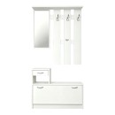 Έπιπλο εισόδου Jentia pakoworld με καθρέπτη λευκό MDF 100x24x186εκ