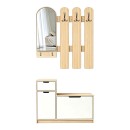 Έπιπλο εισόδου Kenty pakoworld  με καθρέπτη sonoma με λευκό MDF 100x28x110εκ