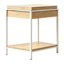 Κονσόλα Odar pakoworld με αποθηκευτικό χώρο sonoma MDF με λευκό μέταλλο 63x63x80εκ