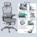 Καρέκλα γραφείου εργασίας Zenyk pakoworld mesh σε grey απόχρωση 63x70x126εκ