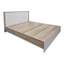 Κρεβάτι Athos pakoworld σε sonoma-λευκό απόχρωση 160x200εκ