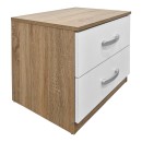 Κομοδίνο Athos pakoworld σε sonoma-λευκή απόχρωση 48x40x41.5εκ