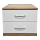 Κομοδίνο Athos pakoworld σε sonoma-λευκή απόχρωση 48x40x41.5εκ