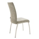 Καρέκλα Ariadne pakoworld PU γκρι-πόδι χρωμίου | Συσκευασία 4 τμχ