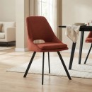 Καρέκλα Initiate pakoworld terracotta ύφασμα-πόδι μαύρο μέταλλο 48x57x85εκ | Συσκευασία 2 τμχ