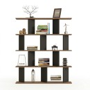 Βιβλιοθήκη Ratu pakoworld ανθρακί με oak 120x24,6x141εκ