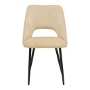 Καρέκλα Nelda pakoworld μπεζ βελούδο με μεταλλικό μαύρο πόδι 44x58x82εκ | Συσκευασία 4 τμχ